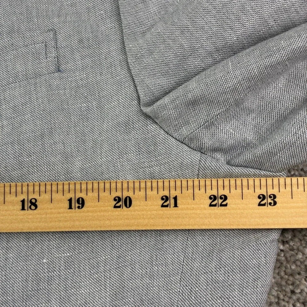 Banana Republic Blazer Mens 48R Gray Linen Cotton Tailored Fit Italian Fabric